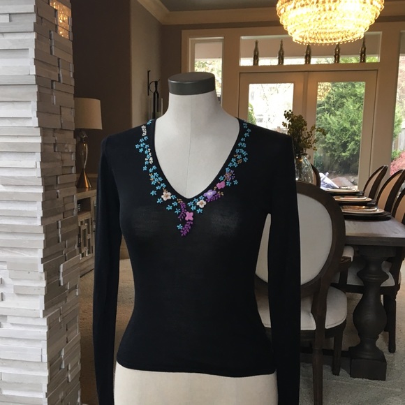 Sweaters - Black Embroidered sweater